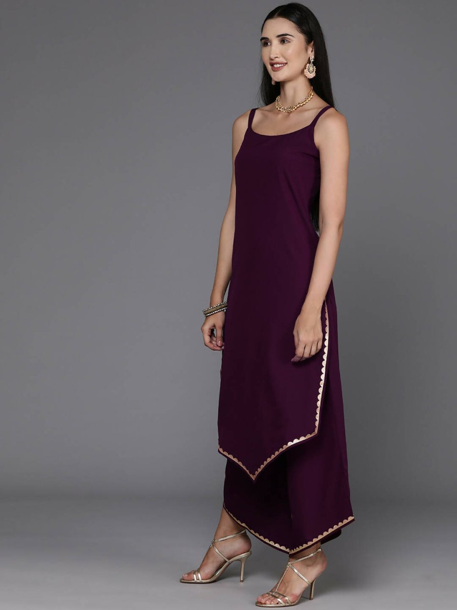 Ahalyaa Women's Traditional wear Kurta Set - Burgundy | Swadesiicart