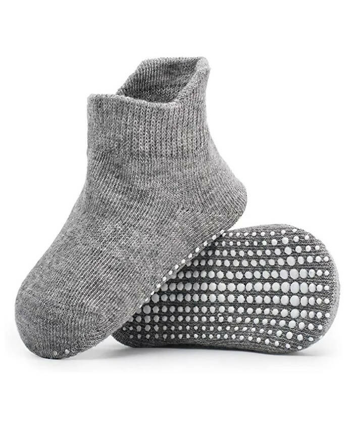 AHC Baby Socks Anti Slip Anti Skid Boys Girls Ankle Length Soft Cotton Socks with Grip