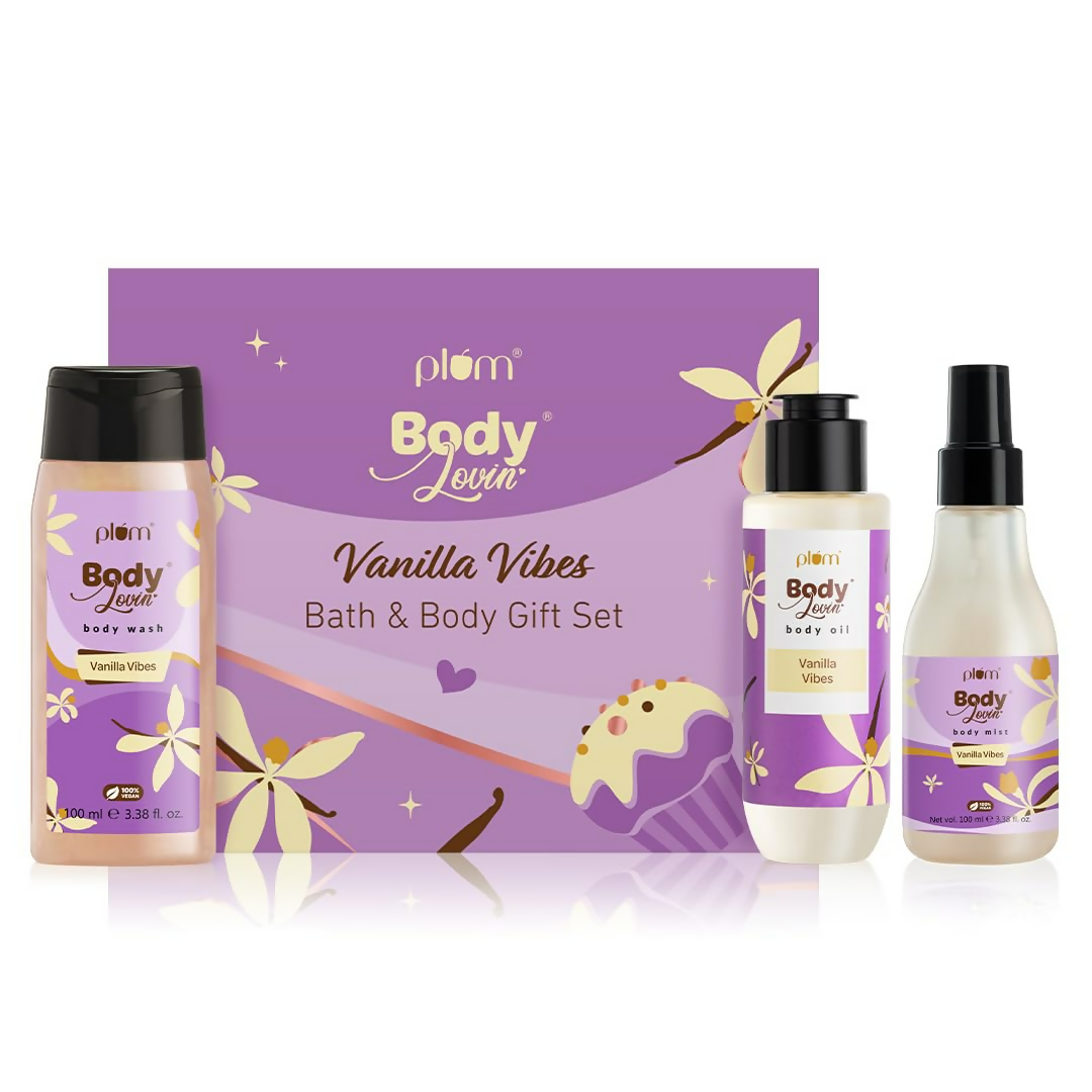 Plum BodyLovin' Vanilla Vibes Bath & Body Gift Set - Swadesiicart