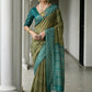 Vishnu Weaves Women's Rama Soft Tussar Silk Printed Saree with Blouse - Swadesiicart