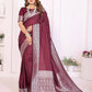 Aastha Fashion Wine Georgette Silk Zari Weaving Saree