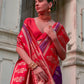 Vishnu Weaves Women's Wine Kanchi Silk Woven Saree with Blouse - Swadesiicart