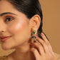 Nuyug 22K Gold Plated Pearls Studded Contemporary Shaped Enamel Jhumkas | Swadesiicart