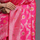 Astita Banarasi Silk Pink Saree | Swadesiicart