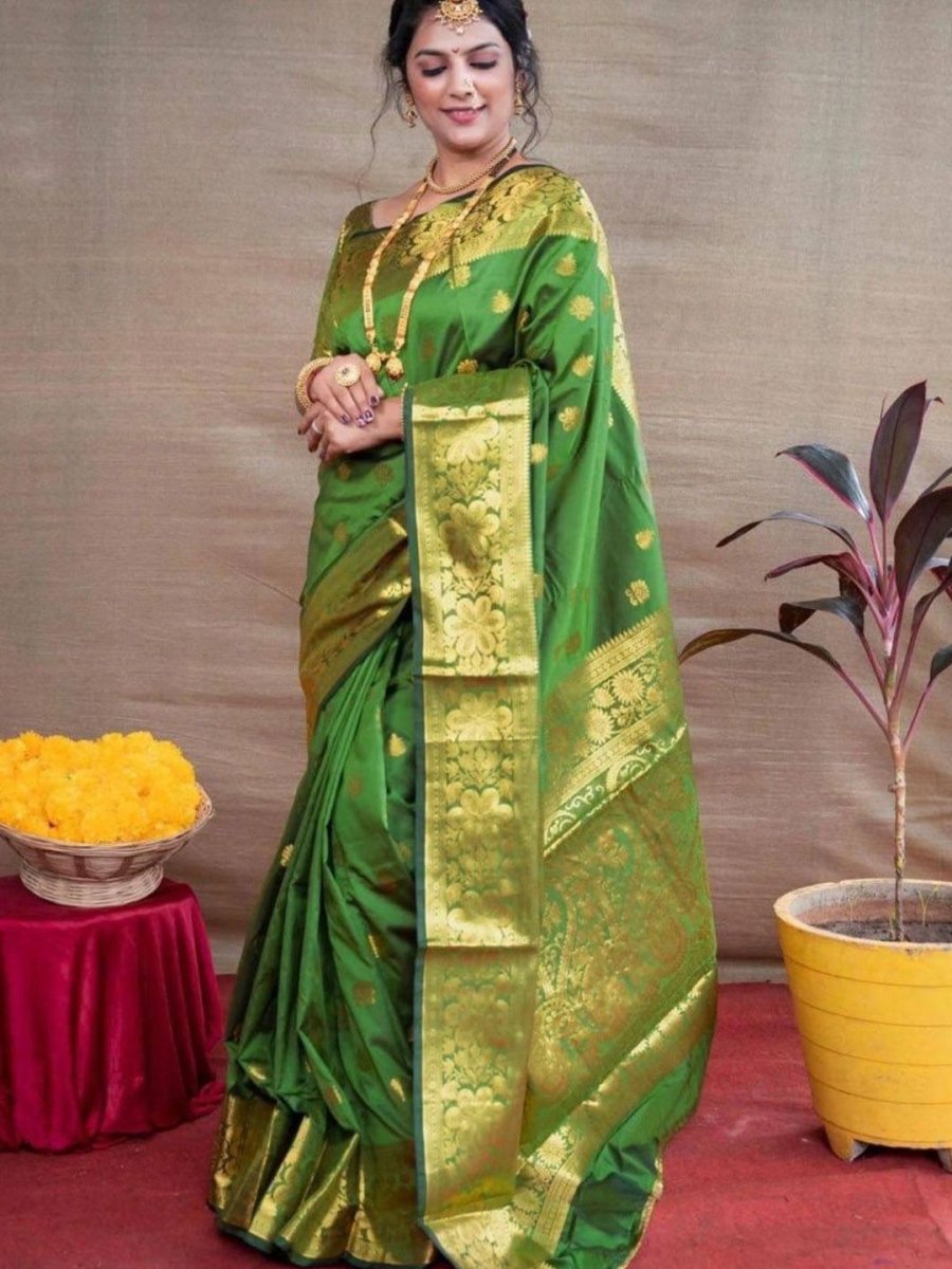 Anouk Ethnic Motifs Woven Design Zari Banarasi Saree | Swadesiicart