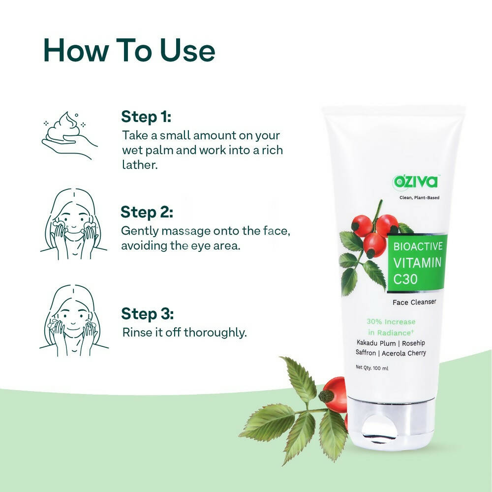 OZiva Bioactive Vitamin C30 Face Cleanser - Swadesiicart