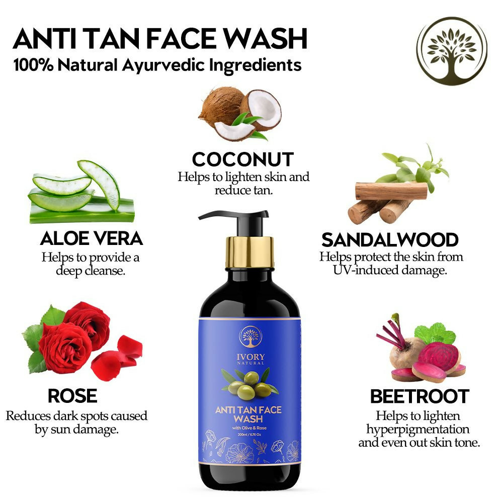 Ivory Natural Tan Face Wash For Crystal Clear And Radiant Skin | Swadesiicart
