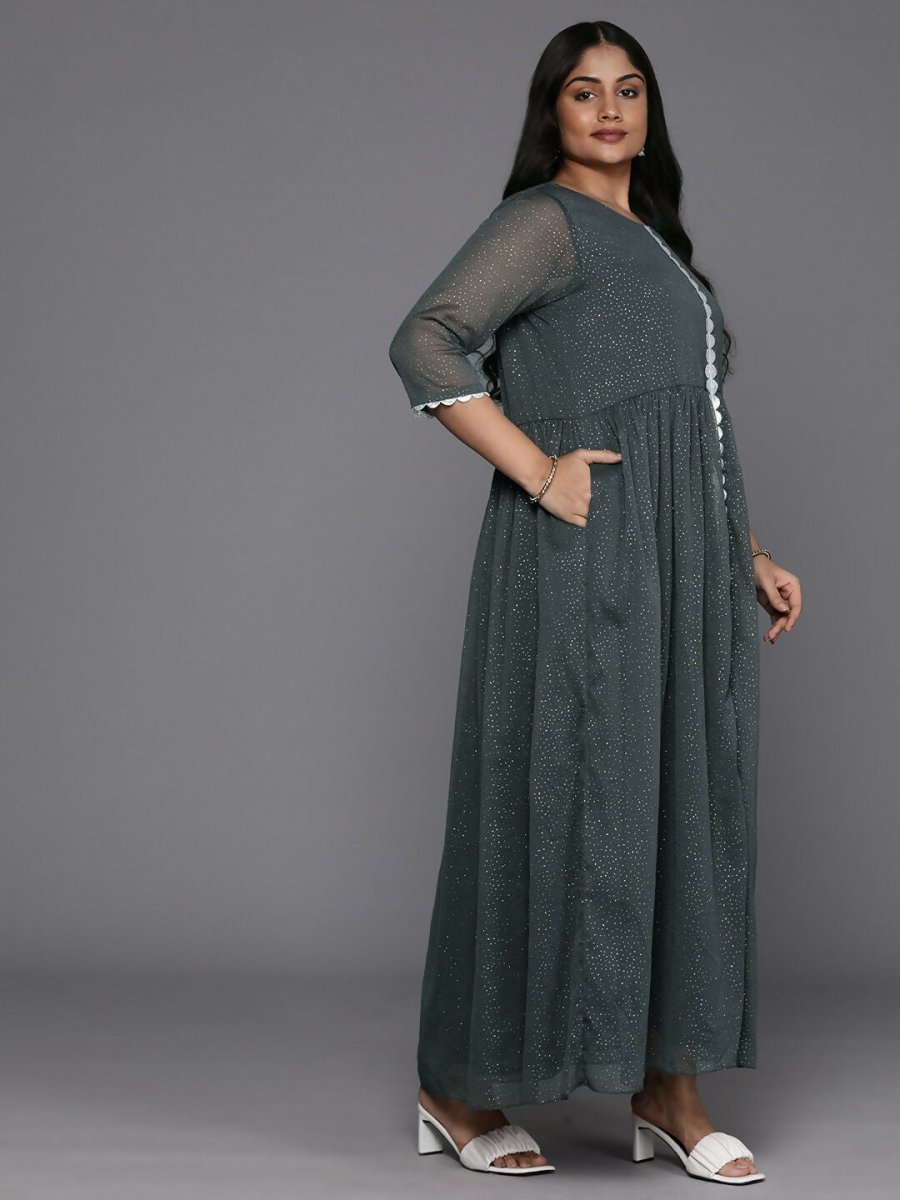 Ahalyaa Women's Traditional wear Ethnic Dress - Grey | Swadesiicart