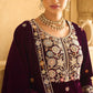 Anaita Maroon Embroidered Work Velvet Stitched Plazo Suit