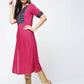 Aniyah Rayon Block Printed Straight Kurta In Magenta Color (AN-113K) - Swadesiicart