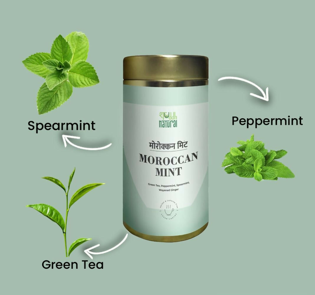Shuddh Natural Moroccan Mint Green Tea | Swadesiicart