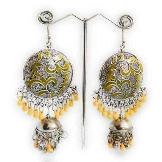 MS Fashion India Muskan Fancy Handmade Chandbali Style Jhumka with Beaded Earrings | Swadesiicart
