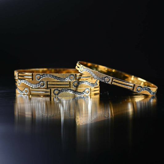 Afast Designer Fancy Party Bangle/ Kada Set, Gold, Metal, Pack Of 4 - Afast Enterprises