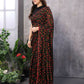 Partywear Designer Black & Red Georgette Fancy Saree - Satrangi | Swadesiicart