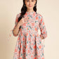 Orange Poly Rayon Digital Printed A-line Top - Tarini - Swadesiicart