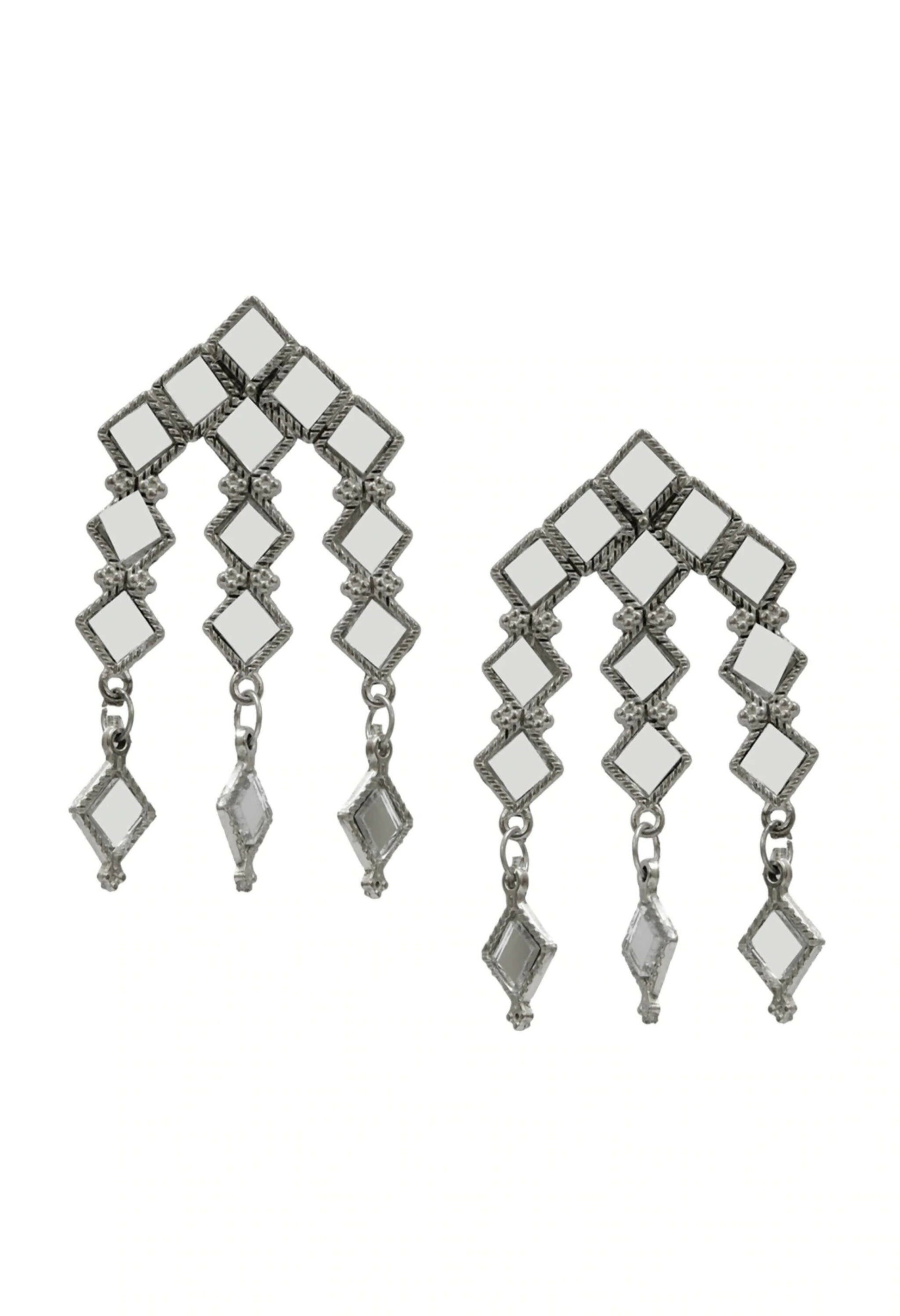 Mominos Fashion Johar Kamal Oxidised Silver-Plated Alloy Finish Mirror Choker For Women | Swadesiicart