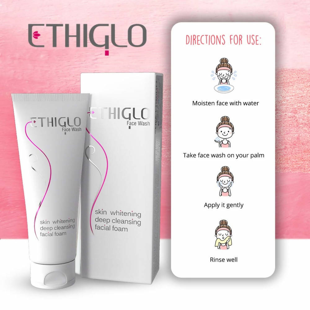 Ethiglo Skin whitening Deep Cleansing Facial Foam Face Wash | Swadesiicart