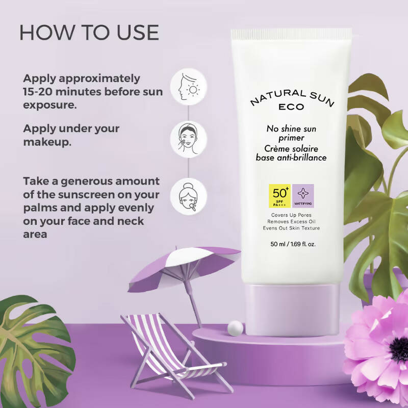 The Face Shop Natural Sun Eco No Shine Sun Primer SPF 50+ - Korean Skincare | Swadesiicart