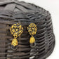 Terracotta Flower Stud With Waterdrop Earrings