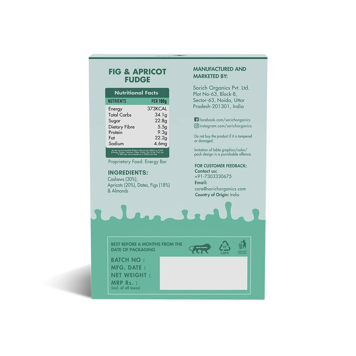 Sorich Organics Dessert Protein Mini Bars Fig & Apricot | Swadesiicart