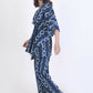 Breathables Women’S Loungewear Kaftan Cotton Blue Abstract Print Co-Ord Set