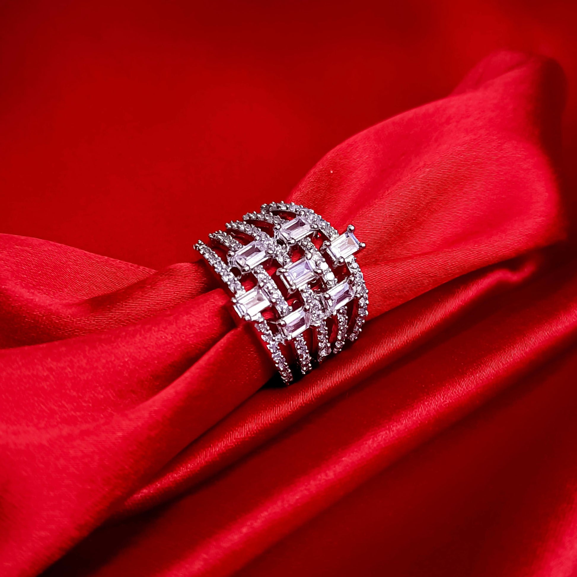 Joban Fashion Silver Brass Adjustable Ring | Swadesiicart