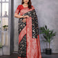 Joban Fashion Banarasi Black Woven Soft Silk Saree | Swadesiicart