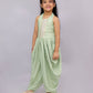Lil Drama Fusion Fair Girls Green Dhoti Jumper | Swadesiicart