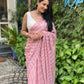 Pink Poly Chiffon Ethnic Motifs Saree with Unstitched Blouse - Hiral Fashion | Swadesiicart