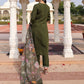 Jyoti Fashion Women's Mehendi Cotton Silk Hand Work with Floral Printed Kurta Set | Swadesiicart