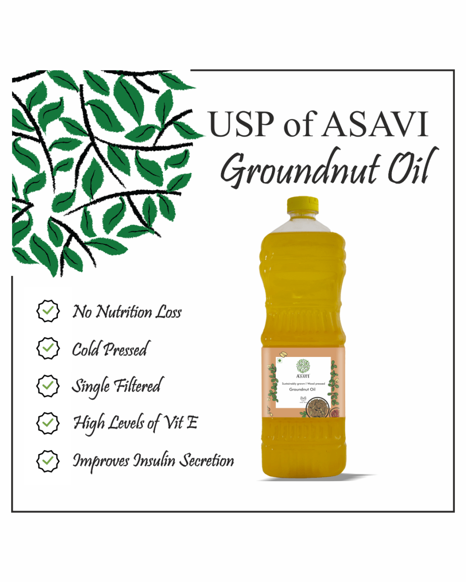 Asavi Cold Pressed Groundnut Oil - Swadesiicart