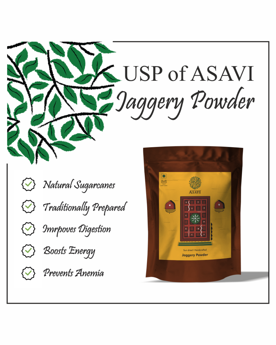 Asavi Natural Jaggery Powder - Swadesiicart