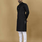 Anaita Black Embroidered Rayon Straight Kurta