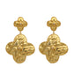 Nuyug 18k Gold-Plated Contemporary Molten Metallic Finish Floral Drop Dangler Earrings | Swadesiicart