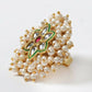 Mominos Fashion Joharkamal Gold-Polished with Pearls Adjustable Finger Ring | Swadesiicart