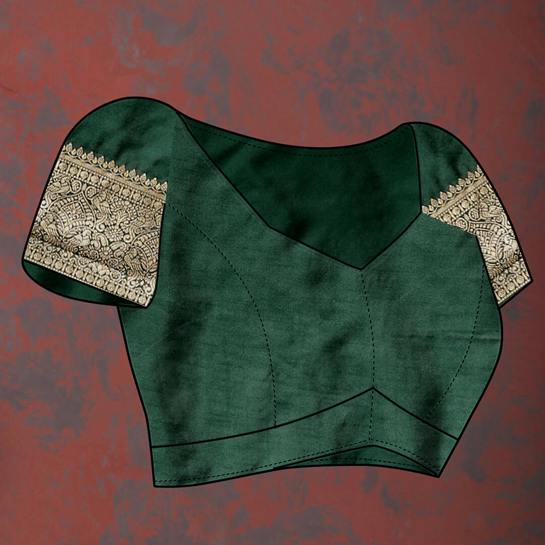 Lorenvalley Fashion Green Soft Silk Woven Design Gold Zari Weaving Saree - Swadesiicart