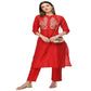 Lagi Women's Red Poly silk Straight Embroidred Kurta & Pant (RO116B) | Swadesiicart