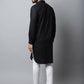Even Apparels Black Color Linen Solid Men's Kurta With Shirt Collar (LN761) | Swadesiicart
