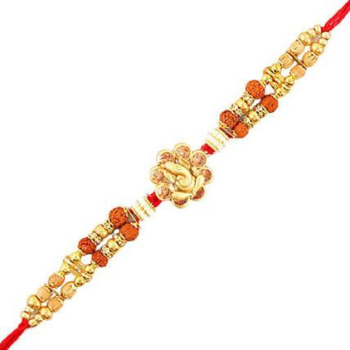 Ethnic Ganesha Rakhi and Kaju Katli Box | Swadesiicart