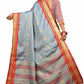 DEIANA'S Beautiful Designer Golden zari Soft Lichi Silk Saree - Grey - Swadesiicart