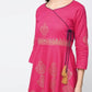Aniyah Cotton Block Printed Angrakha Kurta Fuchsia (AN-132K)
