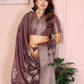 Aastha Fashion Purple Soft Organza Silk Weaving Saree