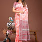 Shree Shyam Fashion Anaya Peach Linen Cotton Saree