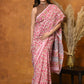 Very Much Indian Pure Cotton Handblock Printed Saree - Light Pink | Swadesiicart