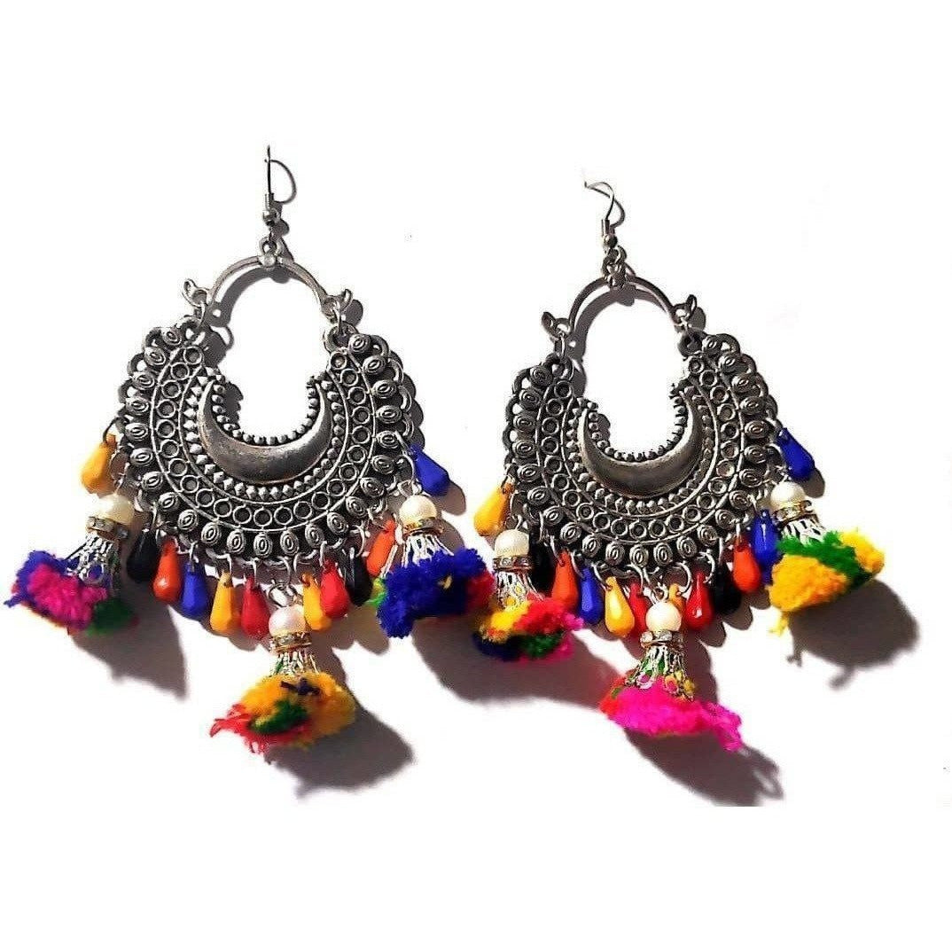 MS Fashion India Multi Color Beads And Small Beautiful Jhumka Earrings | Swadesiicart