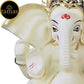 Tamas Gaj Karna Ganesh Idol | Off White & Gold | Brass Pooja Decor - Swadesiicart