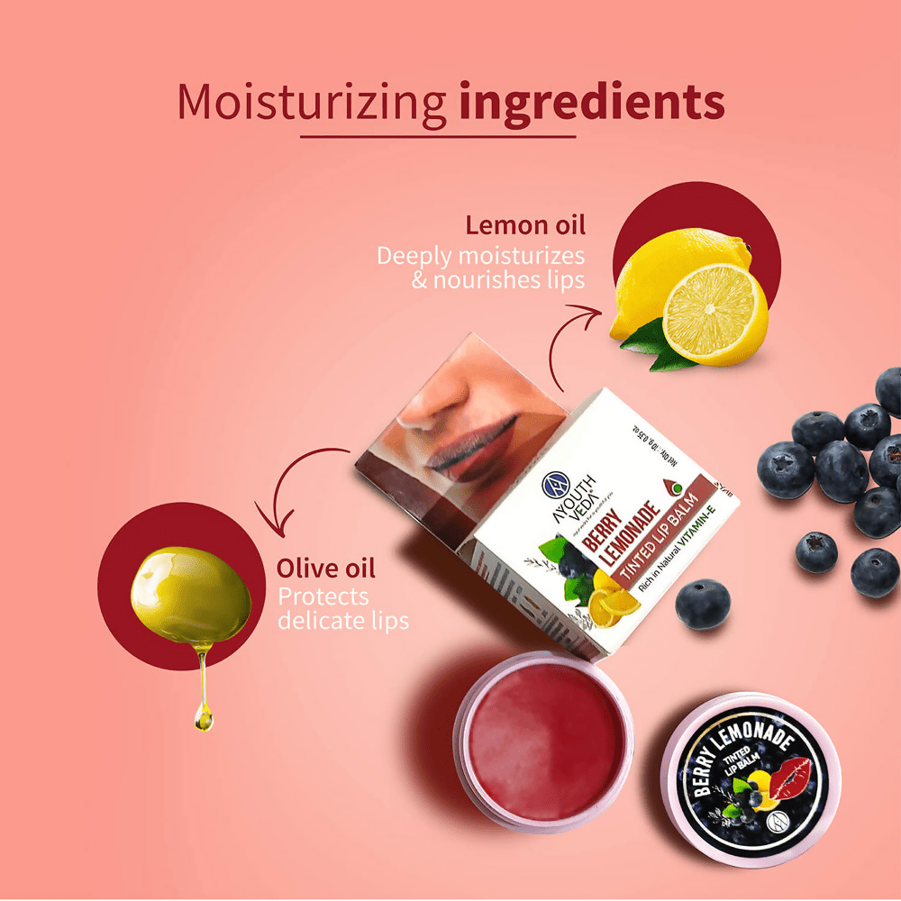 Ayouthveda Berry Lemonade Tinted Lip Balm - Swadesiicart
