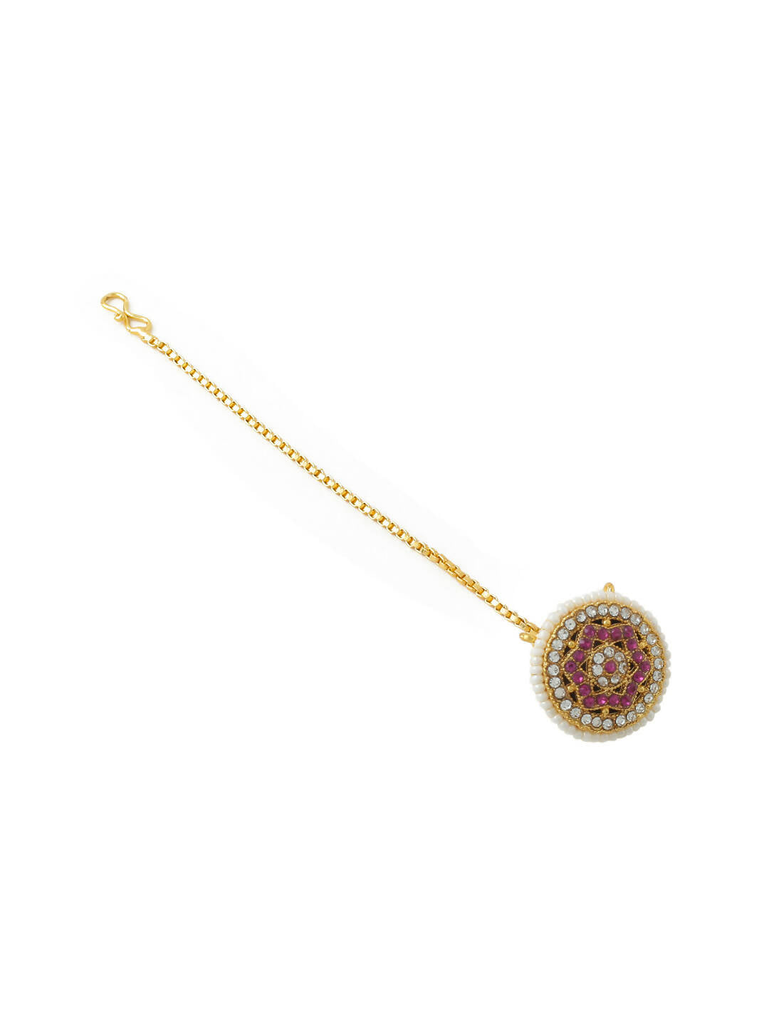 NVR Women's Trending Stylish Gold-Polished Maang Tikka | Swadesiicart