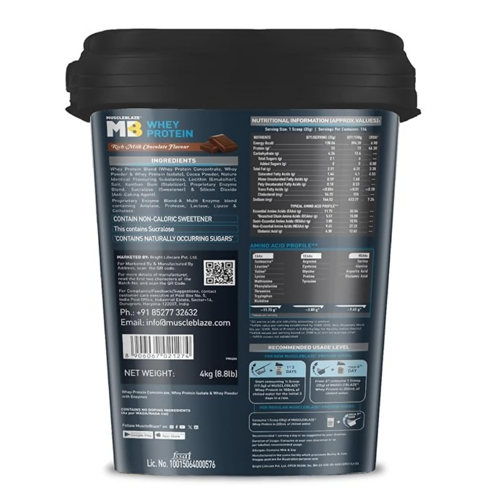 MuscleBlaze Whey Protein Richmilk Chocolate | Swadesiicart