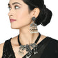 Mominos Fashion Johar Kamal Silver-Plated Brass Finish Elephant Desgin Choker For Women (Black) | Swadesiicart